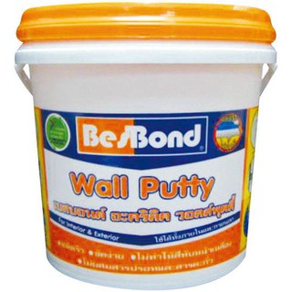 อะคริลิก อุดโป๊ว BESBOND 1.5KG ขาว หมั่นโป๊ว เคมีภัณฑ์ก่อสร้าง วัสดุก่อสร้าง BESBOND 1.5KG WHITE WALL PUTTY