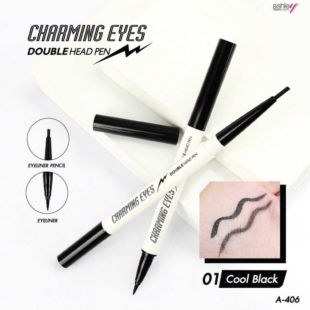 a-406-ashley-eyeliner-chaaming-eyes-double-head-pen-แอชลีย์-อายไลเนอร์-2-รูปแบบ-ในแท่งเดียว-เนื้อน้ำและเนื้อเจล