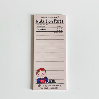 Nutrition facts memopad