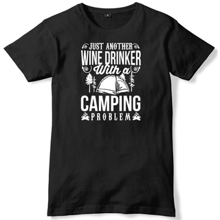 เสื้อยืด พิมพ์ลาย Just Another Cool สไตล์วินเทจ "Wine/Drinking A Camp De Problem"