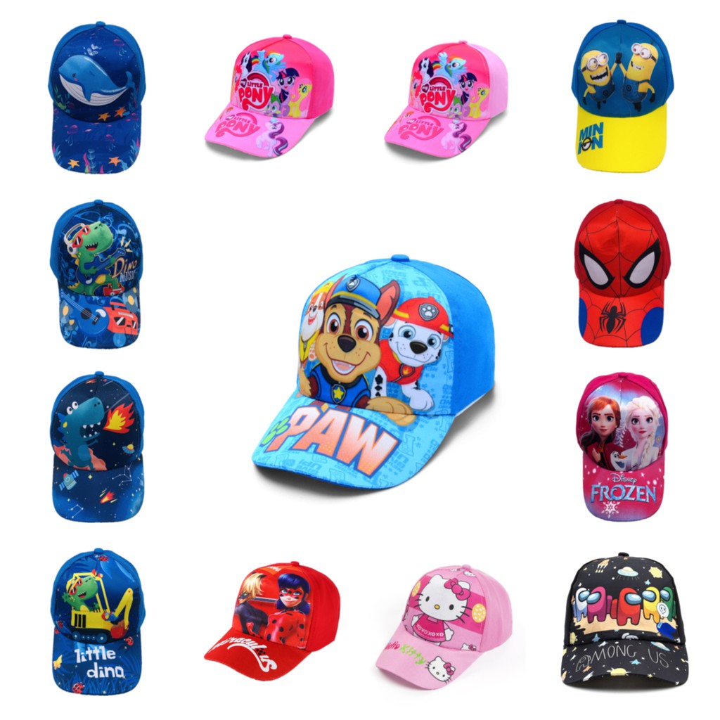 หมวกกีฬา-ลายการ์ตูน-spiderman-paw-patrol-แฟชั่นฤดูร้อน-สําหรับเด็กผู้ชาย