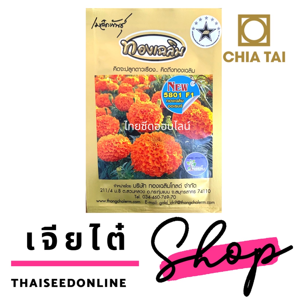 ภาพสินค้าใหม่ล่าสุด  เมล็ดพันธุ์ ดาวเรืองทองเฉลิม 5801 สีส้มจัด 500 เมล็ด จากร้าน thaiseedonline บน Shopee ภาพที่ 1