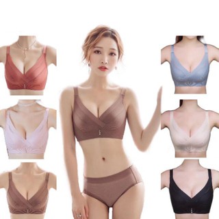 เสื้อชั้นในผู้หญิง ลายคาด กระชับ ใส่สบาย สีสวย women underwear