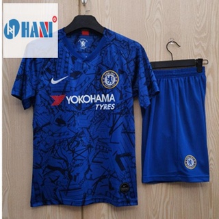 เสื้อเชลซี 19-20 สนามเหย้าเชลซีสีน้ำเงิน No. 10 ชุดฟุตบอล Azar แขนสั้นชุดผู้ใหญ่