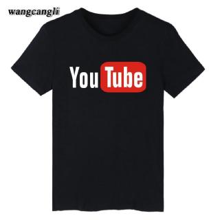 Youtube Logo ผู้ชายเสื้อยืดผู้ชายกับ You Tube เสื้อยืดสั้น