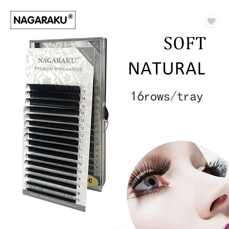 พร้อมส่ง-nagaraku-ขนตาปลอม-ขนมิงค์สังเคราะห์-อุปกรณ์ต่อขนตา-สำหรับการต่อขนตา-ขนตาต่อ