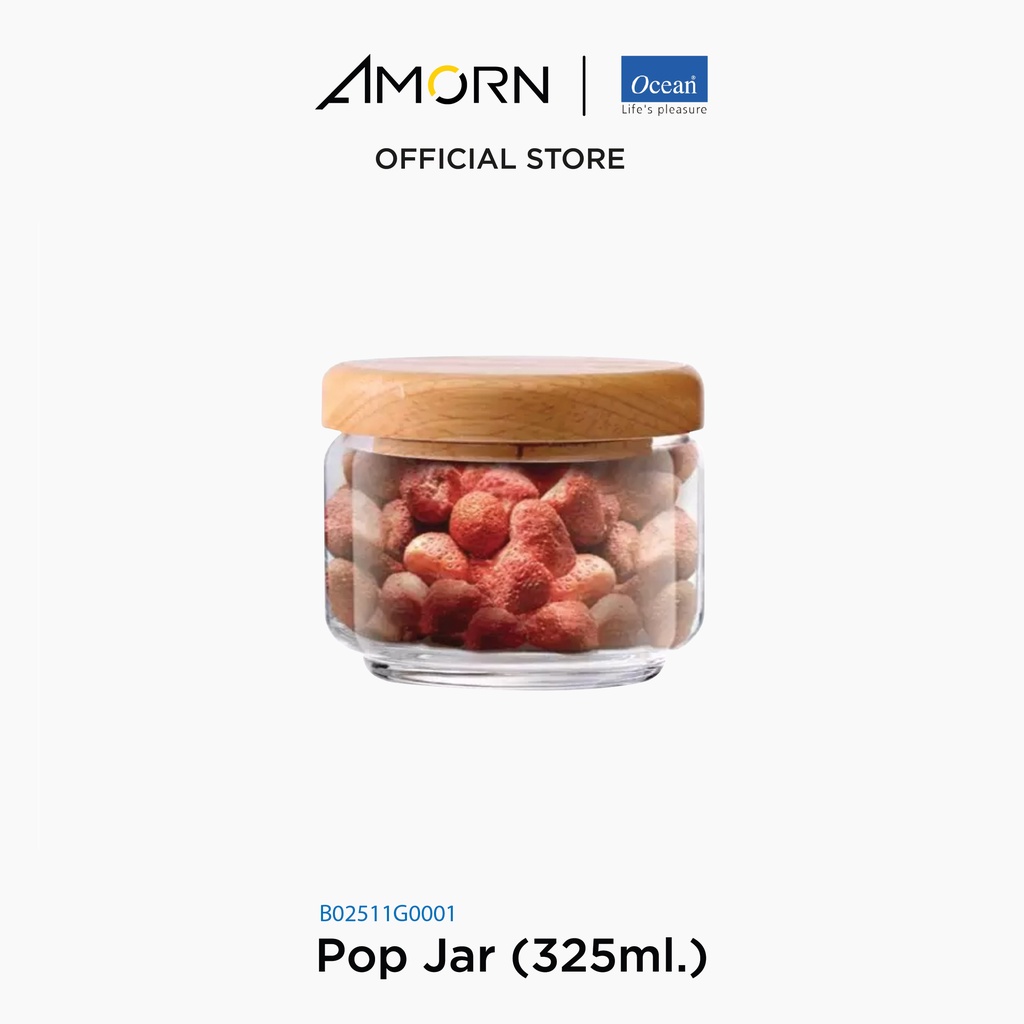 amorn-ocean-b02511g0001-pop-jar-wooden-lid-ขวดโหลป๊อปจา-ขวดโหลป๊อปจาวูเด้น-ขวดโอเชี่ยนกลาส