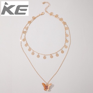 Jewelry Popular MultiNecklace Versatile temperament disc butterfly necklace Clavicle chain for