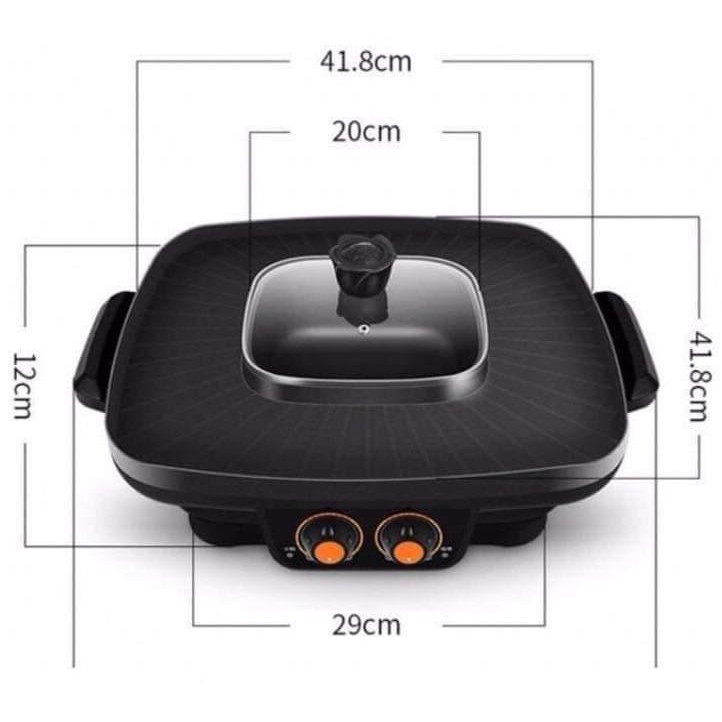 เตาย่างไฟฟ้า-เตาปิ้งย่างไฟฟ้าหม้อสุกี้-เตาย่างเกาหลี-ไฟฟ้า-bbq-รุ่น-kw-501-หม้อต้มลึกอย่างได้รอบหม้อ