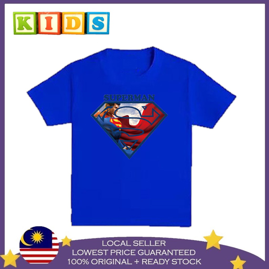 เสื้อยืด-ผ้าฝ้าย-100-พิมพ์ลาย-superman-baju-budak-kecil-แฟชั่นสําหรับเด็ก