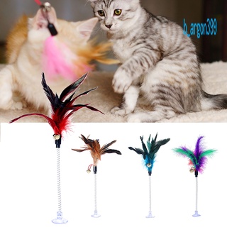 【AG】Funny Pet Cat Feather Bell Spring Suction Cup Elastic Playing Interactive Toy