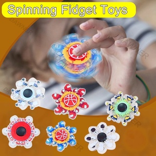 ของเล่น Pop It Hand Fidget Spinner Gyro การ์ตูน 3 มิติของเล่นบําบัดความเครียด