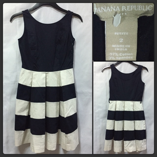 banana-republic-เดรสจากอเมริกา-สีดำ-สลับสีครีม