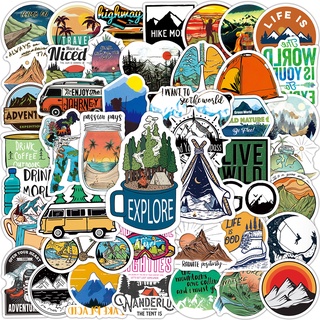 สินค้า 50PCS Outdoor Explore Mountain Climbing Stickers Laptop Guitar Luggage Waterproof Graffiti Sticker Decal