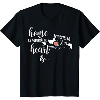 เสื้อยืดผ้าฝ้ายพรีเมี่ยม เสื้อยืด พิมพ์ลาย Home Is Where the Heart Is! สไตล์อินโดนีเซีย