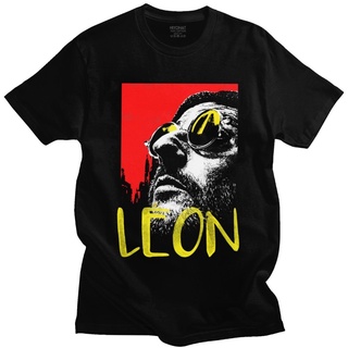 เสื้อยืดผ้าฝ้ายพิมพ์ลายคลาสสิก เสื้อยืดแขนสั้น ผ้าฝ้าย พิมพ์ลายภาพยนตร์ Leon 80s Mathilda Natalie Portman Besson Flim เห