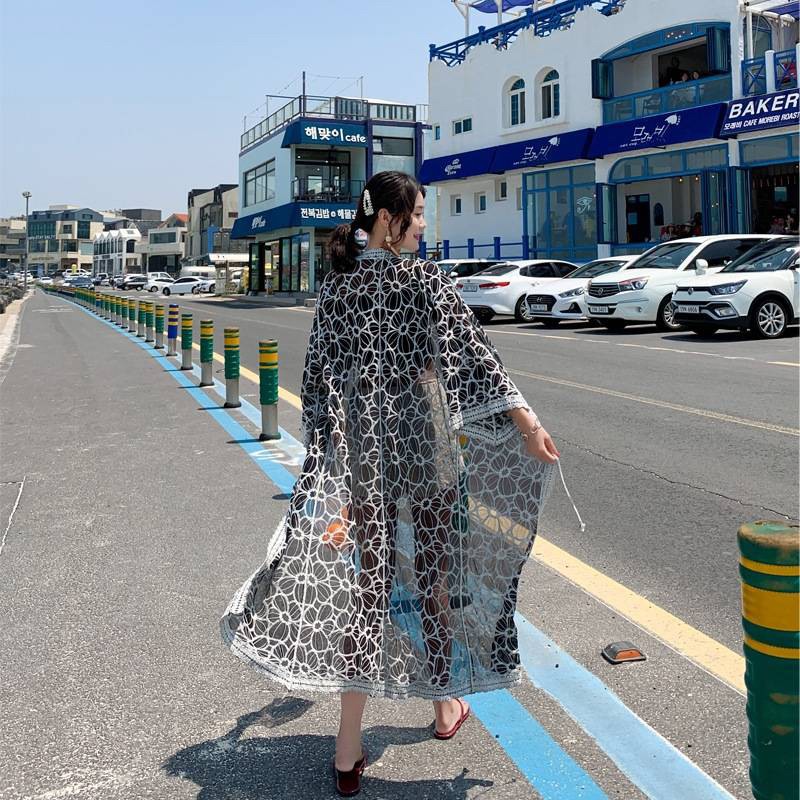 aishangni-เสื้อคุลมยาวซีทรู-เสื้อคลุมยาว-เสื้อคลุมชายหาด-สไตล์สาวเกาหลี-ผ้าเบาใส่สบาย-ใส่คลุมบิกินีสวยๆ
