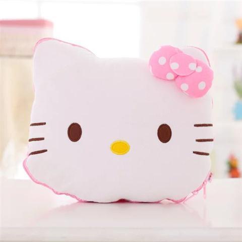 หมอนผ้าห่มเครื่องปรับอากาศ-แบบพับได้-ลาย-hello-kitty-2-in-1-สําหรับรถยนต์