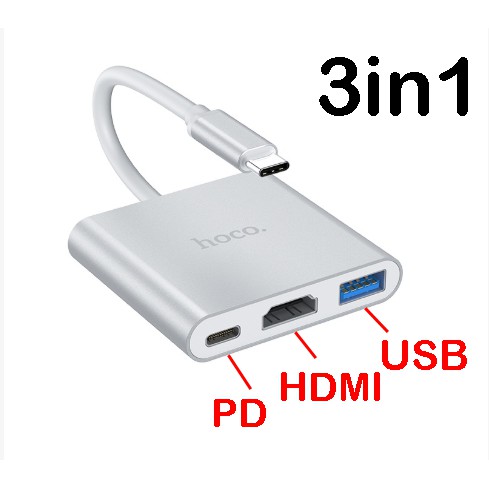 hoco-hb14-3in1-type-c-hub-hb14-easy-use-usb3-0-hdmi-pd-พร้อมส่ง