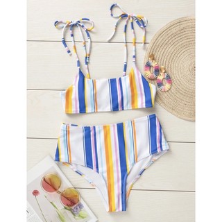 Size S New bikini malti color set เอวสูง พร้อมส่ง