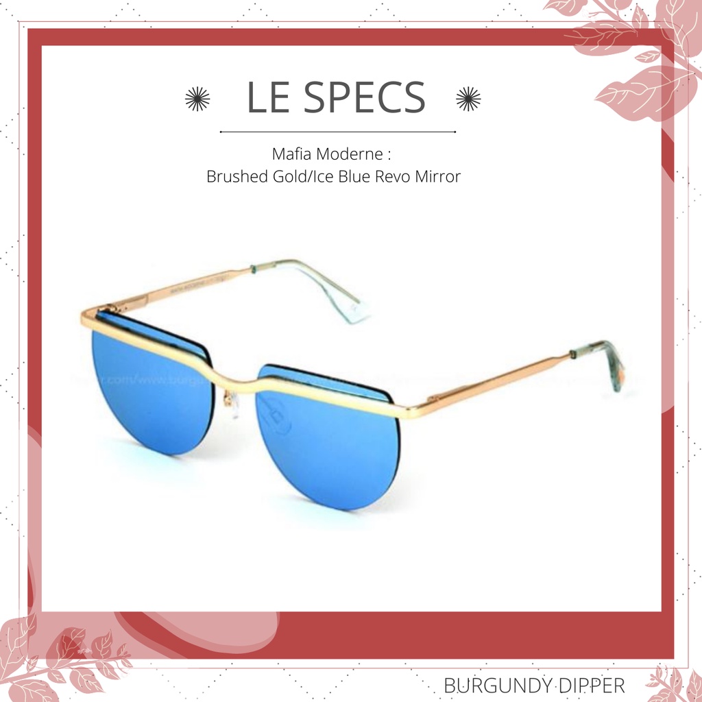 แว่นกันแดด-le-specs-รุ่น-mafia-moderne-brushed-gold-ice-blue-revo-mirror