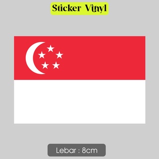 สติกเกอร์ไวนิล ลายธงชาติสิงคโปร์ กันน้ํา สําหรับติดตกแต่ง