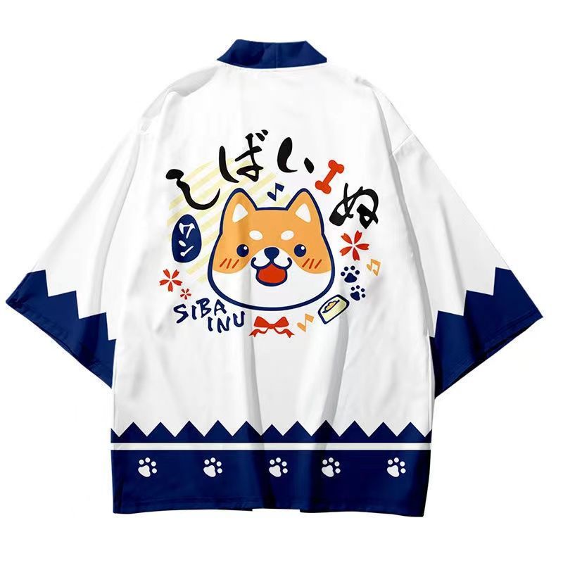 ภาพสินค้าชุดเซต 2 ชิ้น ชุดกิโมโน Yuori เสื้อคลุมคาร์ดิแกน Shiba Inu พระญี่ปุ่น  กางเกงครอป จากร้าน babemotio3304 บน Shopee ภาพที่ 5