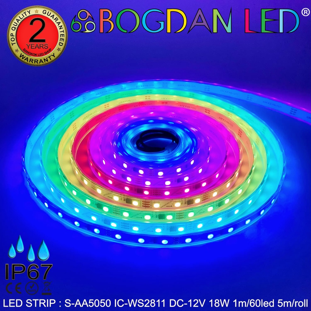 led-strip-s-aa5050-dc-12v-60led-ic-ws2811-18w-1m-ip67ยี่ห้อbogdan-ledแอลอีดีไฟเส้นสำหรับตกแต่ง-300led-5m-90w-5m-grade-a