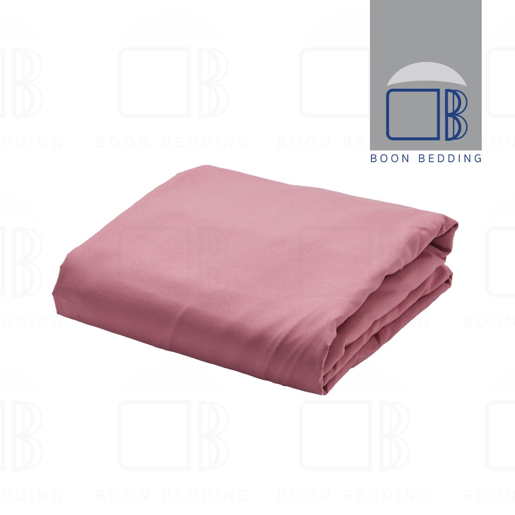 ผ้าปูที่นอนรัดมุมลายเรียบสีชมพู-เส้นใย-microsoftex