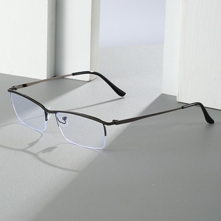 ภาพขนาดย่อของภาพหน้าปกสินค้าแว่นตากึ่งไร้ขอบ แว่นสายตาสั้น 0.5~6.0 กรอบโลหะ ป้องกันแสงสีฟ้า แบบเรียบง่าย แว่นตาผู้ชาย แว่นตาแฟชั่น จากร้าน 125636443.th บน Shopee