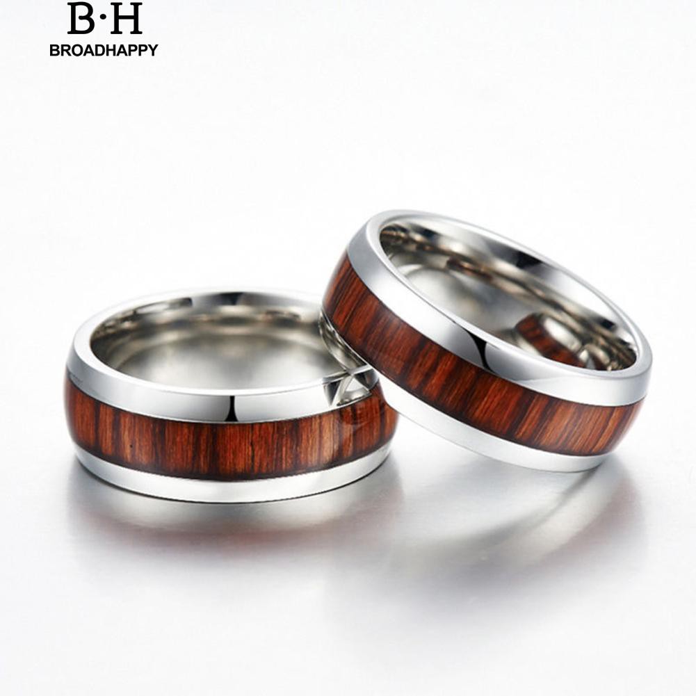 broadhappy-us-7-10-ผู้ชายแฟชั่นสตรีไทเทเนียมเหล็กไม้ฝังแหวนคู่-แหวนเกลี้ยง