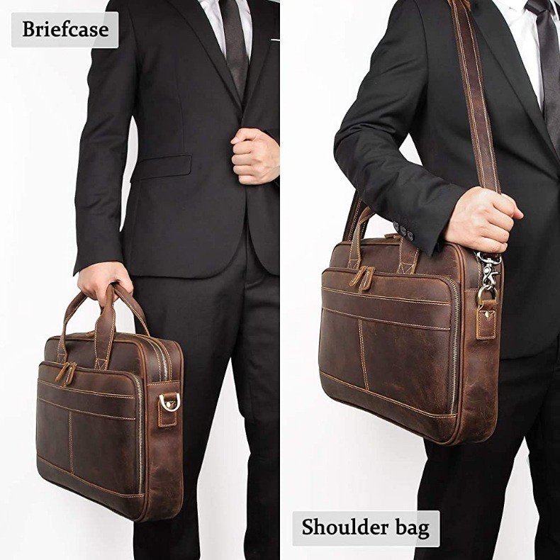 briefcase-กระเป๋าใส่เอกสาร-โน๊ตบุ๊ค-หนังแท้พรีเมี่ยม-สำหรับผู้ชาย-รุ่นlb57-สีน้ำตาล