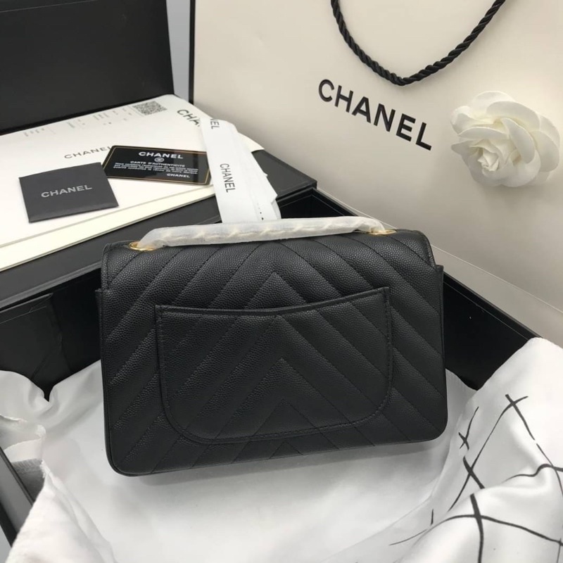 chanel-v-classic-grade-ออริoriginal-หนังแท้-black-อะไหล่ทอง