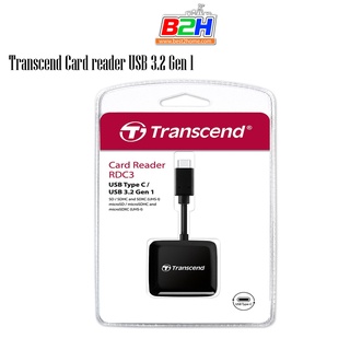 TRANSCEND CARD READER RDC3 USB 3.2 GEN 1 TYPE C BLACK  รับประกันศูนย์