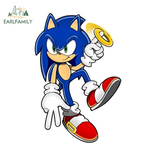 Earlfamily สติกเกอร์ไวนิล ลายการ์ตูนอนิเมะ Sonic กันน้ํา สําหรับติดตกแต่งหมวกกันน็อค รถจักรยานยนต์ สเก็ตบอร์ด รถยนต์