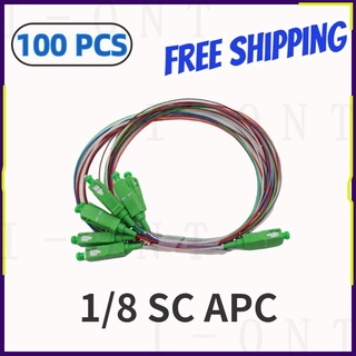 100 PCS/Lot PLC Optical Splitter 1X8 SC APC Fiber Optic Splitter 1m FTTH FBT Optical Coupler SM Steel Pipe Free Shipping