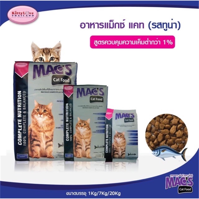 อาหารแมว Mac'S Cat Food ถุงตวง1กิโล | Shopee Thailand