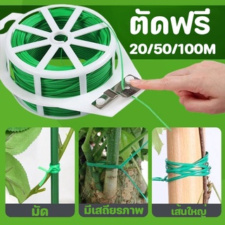 【เตรียมจัดส่ง】ลวดมัดอเนกประสงค์ 20/50/100M พร้อมที่ตัด ลวดรัดต้นไม้ ลวดหุ้มพลาสติก ลวดอเนกประสงค์