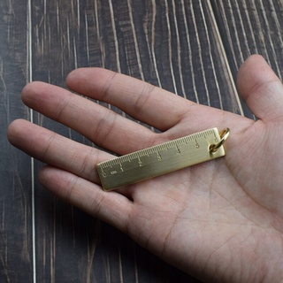 พวงกุญแจไม้บรรทัด สเกล 6 ซม. ทองเหลือง ขนาดเล็ก พกพาง่าย สําหรับวัด เครื่องเขียน สํานักงาน โรงเรียน