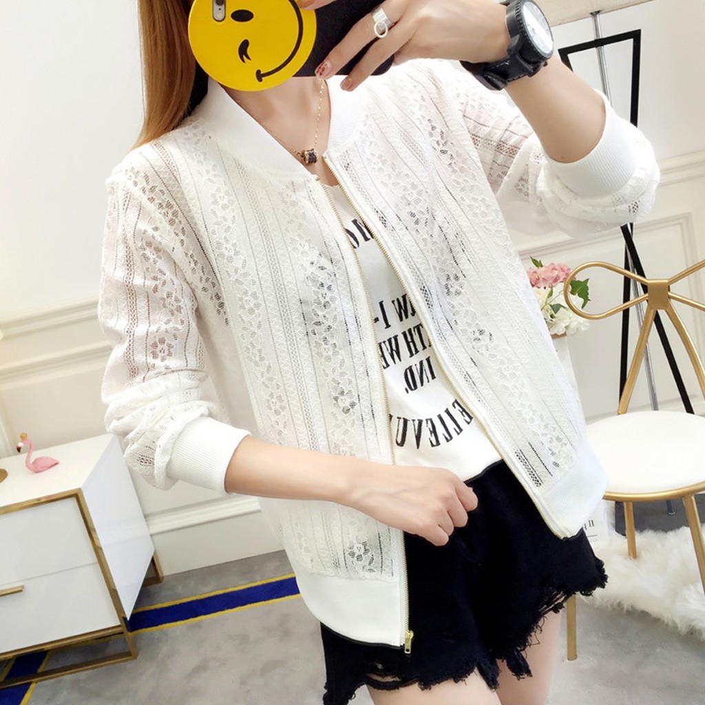 sale80-เสื้อแขนยาวลายลูกไม้-ซิบหน้า-2-สี