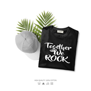 Snow&amp;Sun เสื้อยืดลาย Together we rock มี 4 สีให้เลือก เสื้อยืดพิมพ์ลาย เสื้อยืดผู้หญิง เสื้อยืดผู้ชายใส่สบาย เสื้อยืดคอก