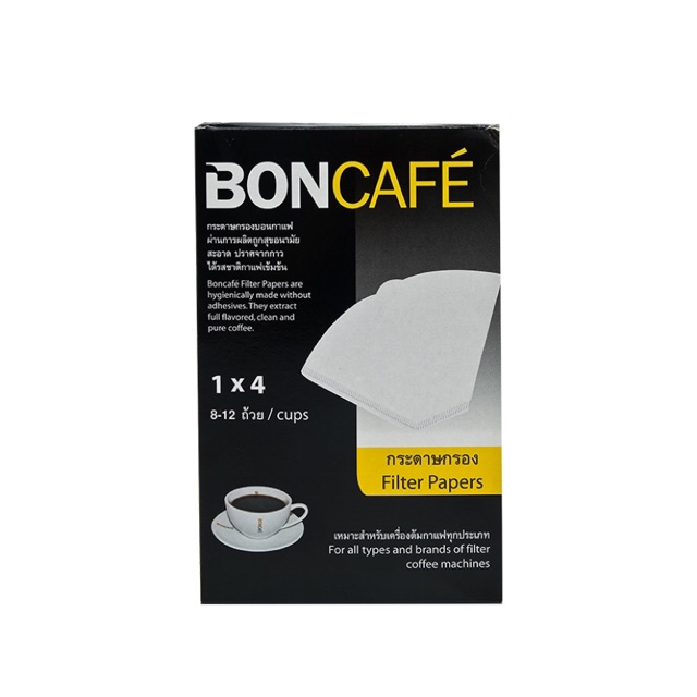 boncafe-filter-paper-กระดาษกรอง-สำหรับเครื่องต้มกาแฟ40-ชิ้น-size-1x4-inches-x-40-pcs