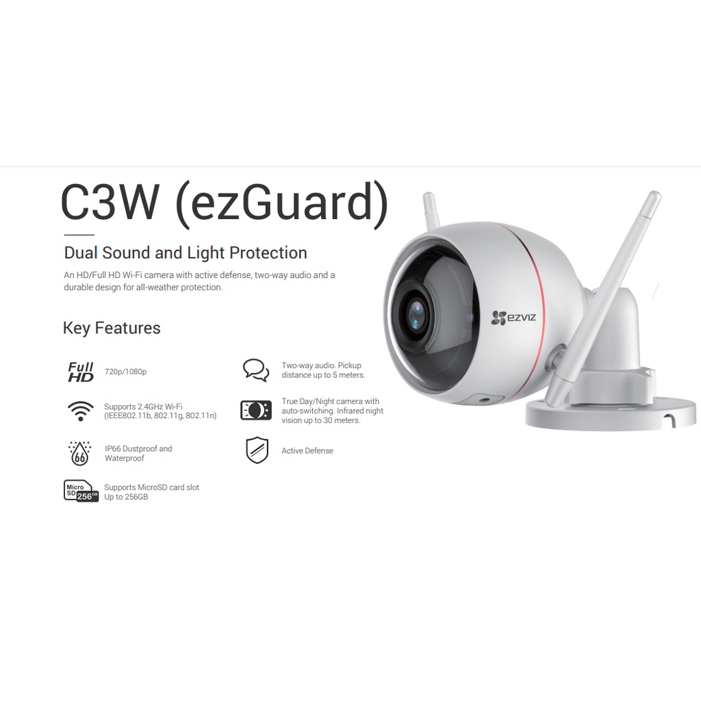 ภาพสินค้าEzviz C3W 720P & New Model C3TN 2MP Wifi camera ติดตั้งง่าย ใช้งาน จากร้าน cctvpro.bkk บน Shopee ภาพที่ 3