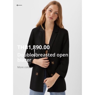 STR⏸️STRADIVARIUS  DOUBLE BREASTED OPEN BRAZER เสื้อสูทแท้