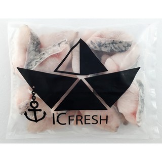 สินค้า ICFresh ปลากะพงขาวสไลด์ติดหนัง แพค 500 กรัม