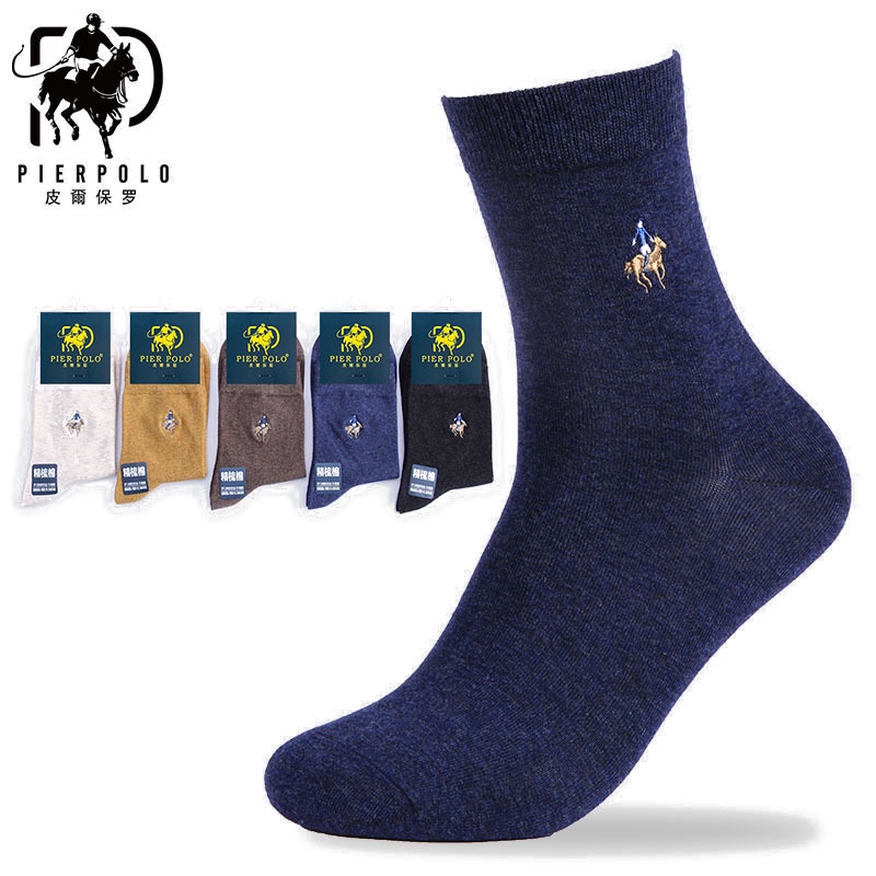 Pier Polo Men Socks Long Business Cotton Socks Casual Breathable Men's