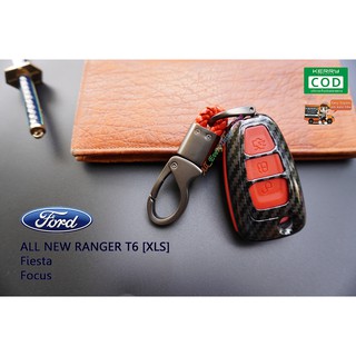 เคสเคฟล่ากุญแจรีโมทรถยนต์ เคสกุญแจ ซองกุญแจ Ford รุ่น All Ranger XLS / Fiesta / Focus / (ซิลิโคนสีแดง)