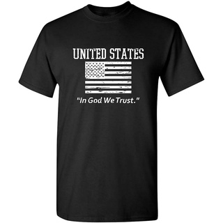 เสื้อยืด พิมพ์ลายกราฟฟิค Us States in God We Trust แฟชั่นฤดูร้อน สําหรับผู้ชาย