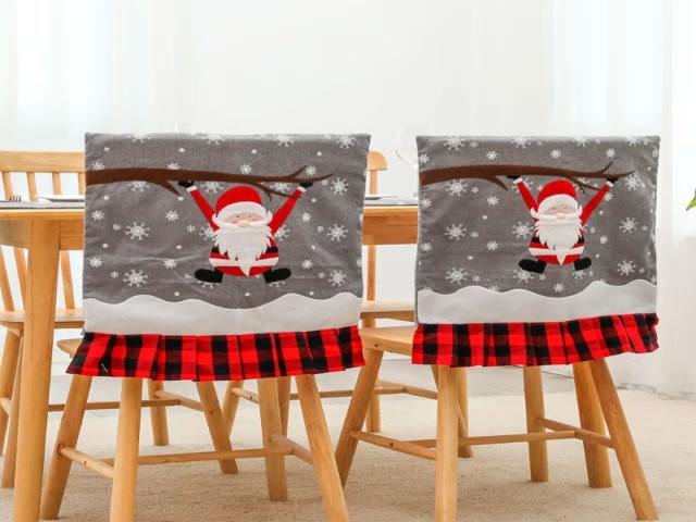 ผ้าคลุมเก้าอี้-ผ้าลินิน-ปักลายซานต้าคลอส-คริสต์มาส-สําหรับตกแต่งบ้าน-ห้องนั่งเล่น-ห้องครัว-2-ชิ้น