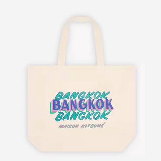 Mk paris bangkok city series กระเป๋าสะพายไหล่ ผ้าแคนวาส พิมพ์ลายโลโก้